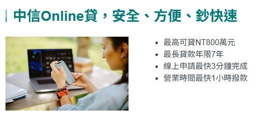 中國信託 Online 貸介紹