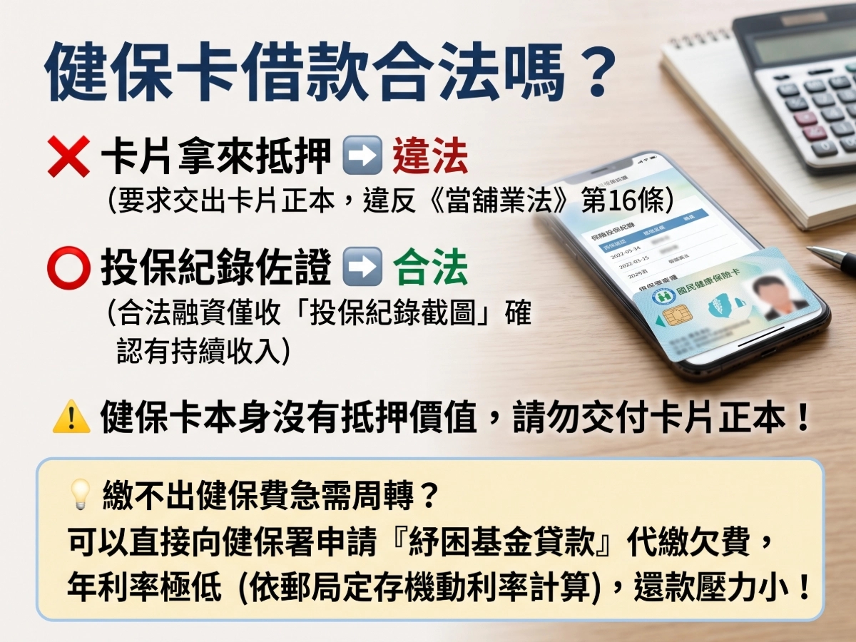 健保卡借款合法嗎