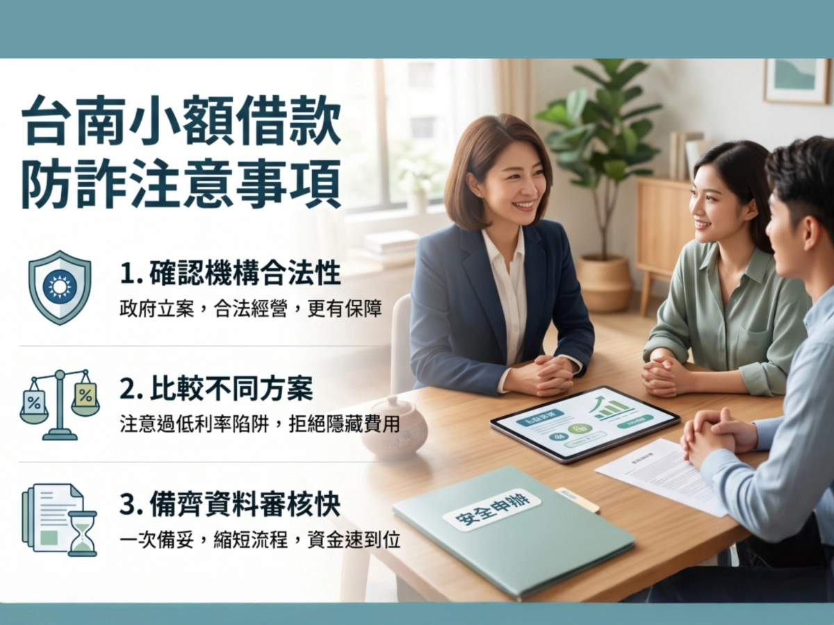 台南小額借款防詐注意事項