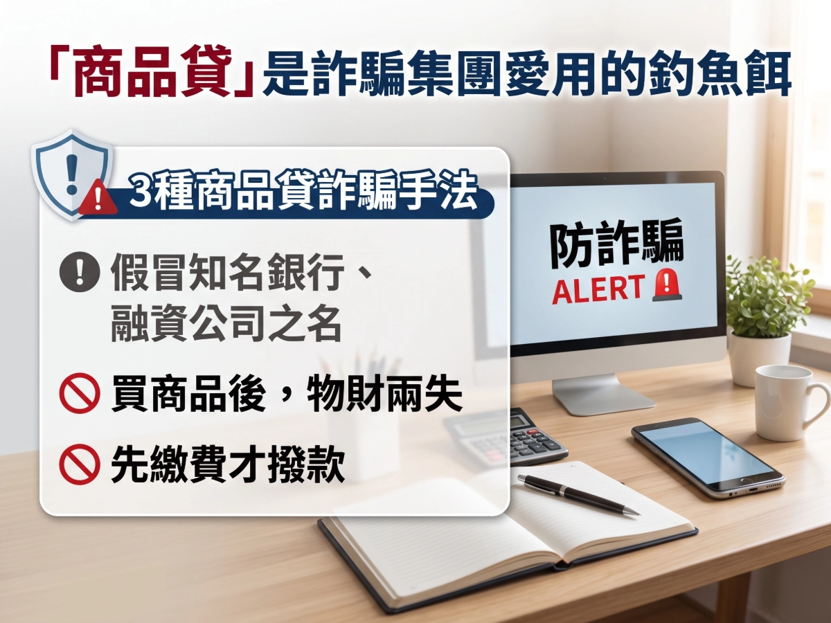 「商品貸」是詐騙集團愛用的釣魚餌