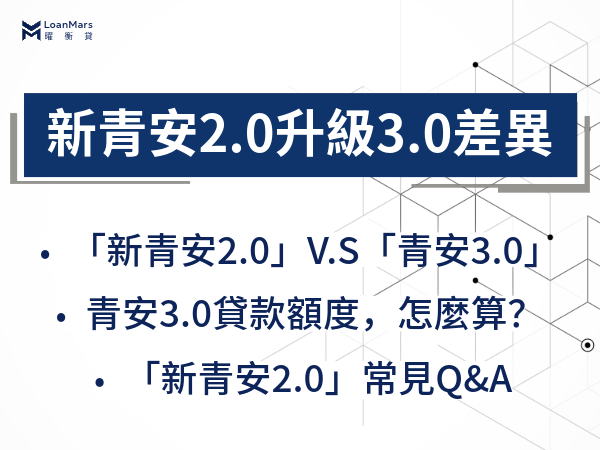 新青安2.0升級3.0，有差別？一文看懂！2026年青安房貸更動