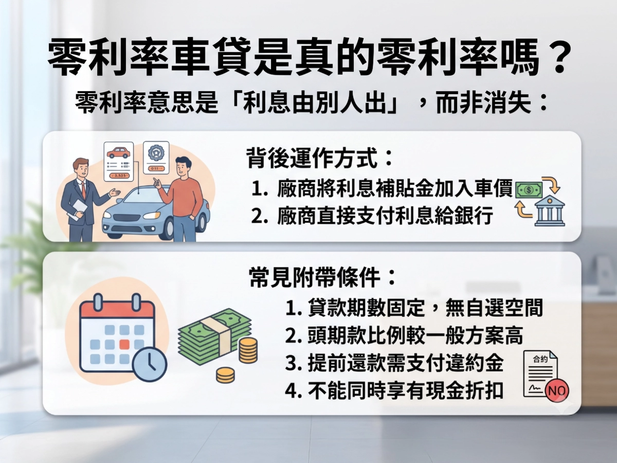 零利率車貸是真的零利率嗎